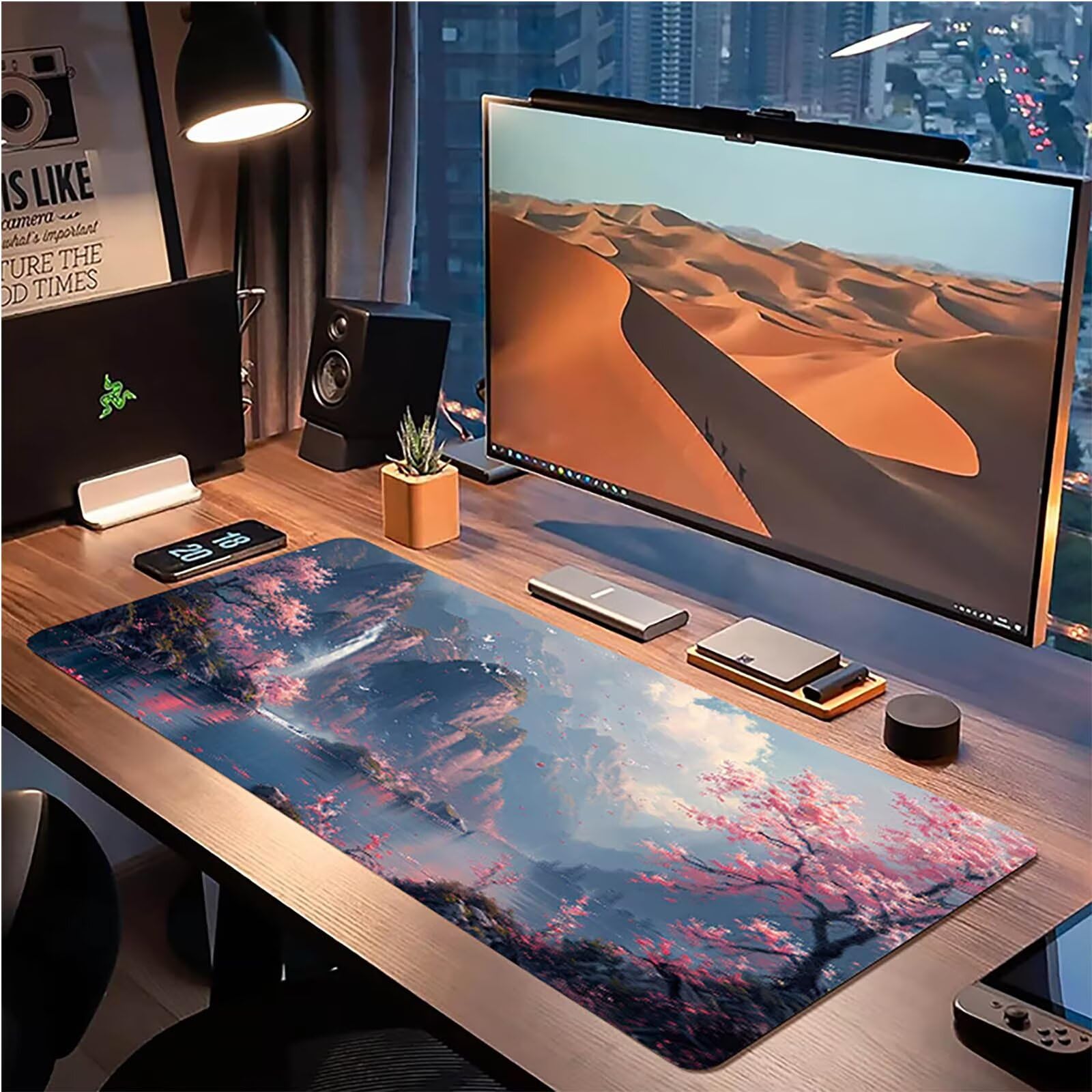 Tappetino Mouse XXL 1500 x 800 mm, Tappetino Mouse Albero, Gaming Mousepad Migliorare la Velocità e la Precisione, Mouse Pad con Base in Gomma Antiscivolo, Ufficio Accessori Gaming, Rosa 4-1521