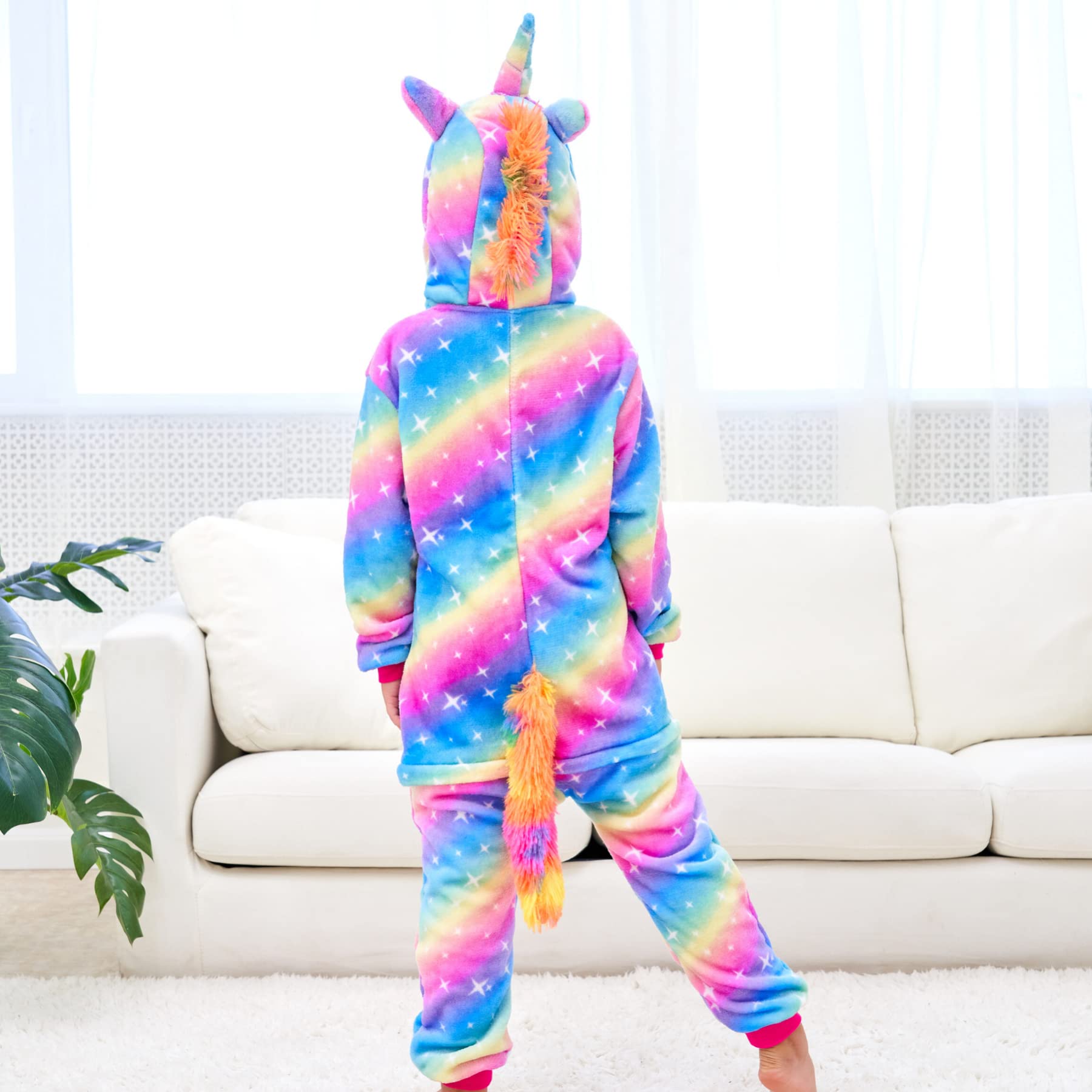 Pijama de Unicornio Suave Onesie Pijamas de Una Pieza para Niñas