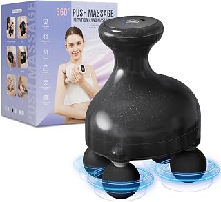 DEITY 4 Heads Handheld Massage Gun Deep Tissue, Electric Body Massager, Percussion Muscle Massager for Easing Shoulder and Back Tension, with Reverse Thrust Function, Black