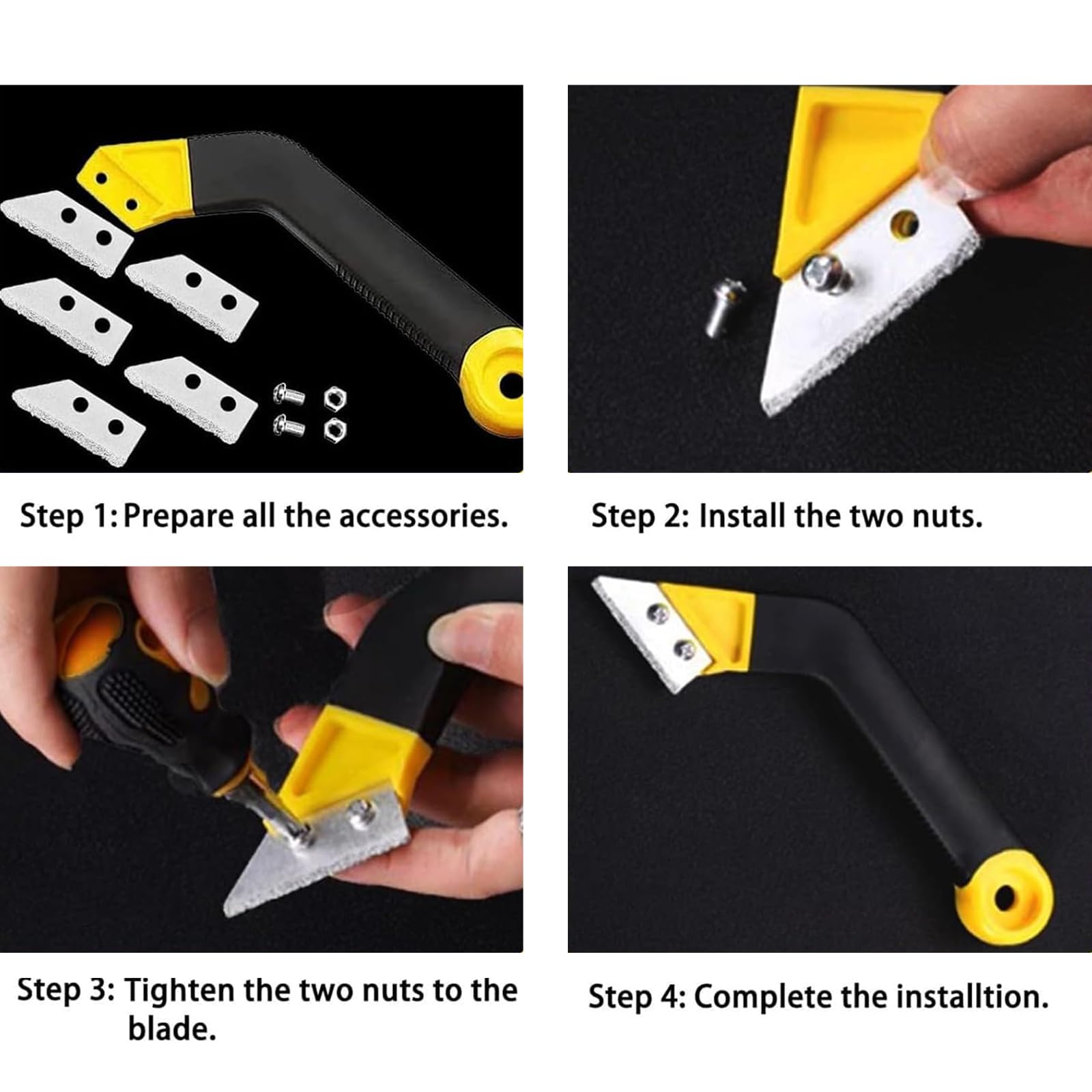 14 pcs Pro Grout Removal Repair Tool Set, Long-handled Scraper, Tapered Scraper and Rake for Tile Floor Cleaning and Repair - Image 4