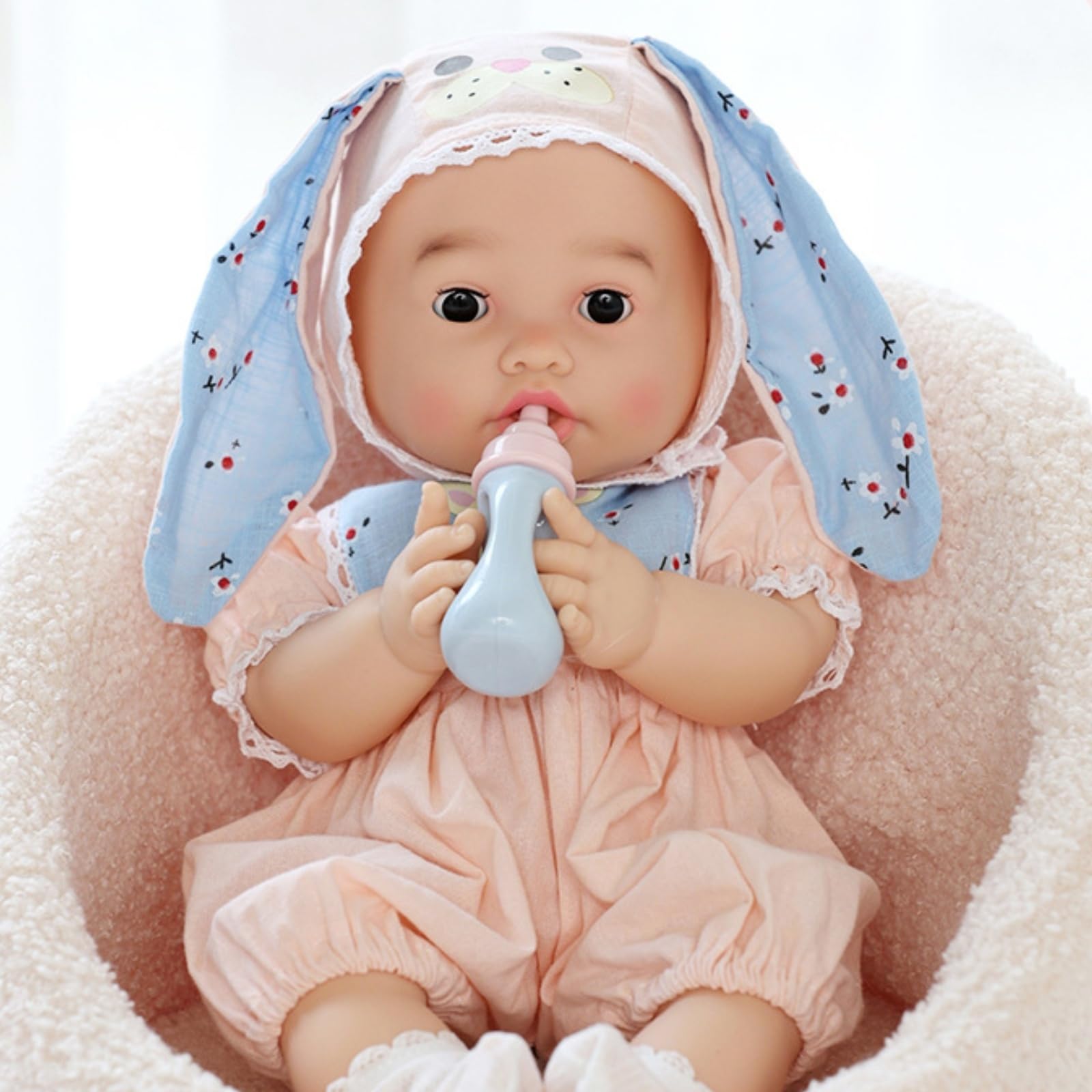 Poupée Bébé avec Tétine Interactif Bébé Jouet avec Couverture Qui Parle Poupée Interactive pour Enfants, Tout-Petits