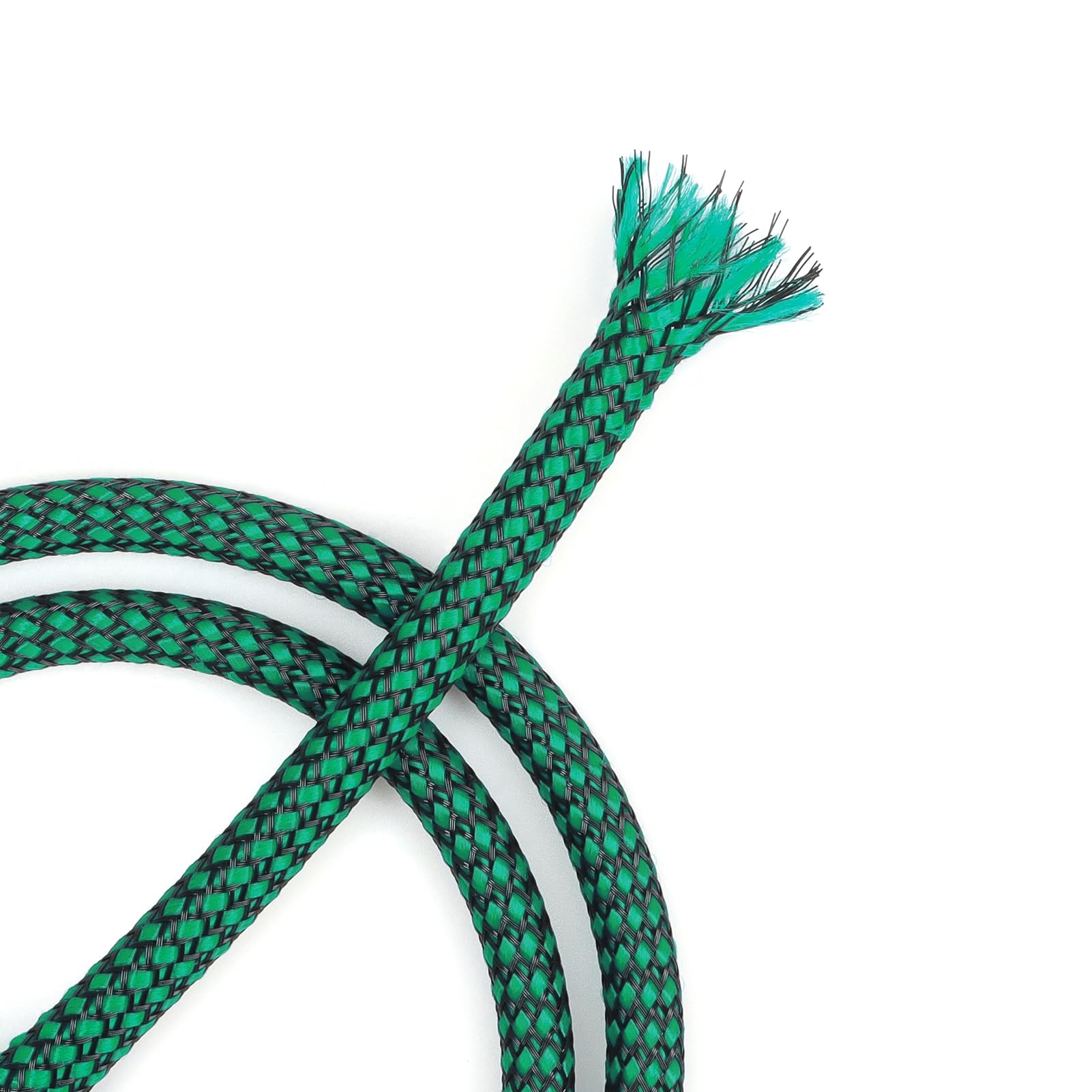 YOUBO Expandable Braided Cable Sleeve, PP Yarn + PET Braided Expandable Sleeving Cable Management Protection High Density PET Wire Cover Sheath for Cables (Green Black, 4mm (5/32")-19ft)
