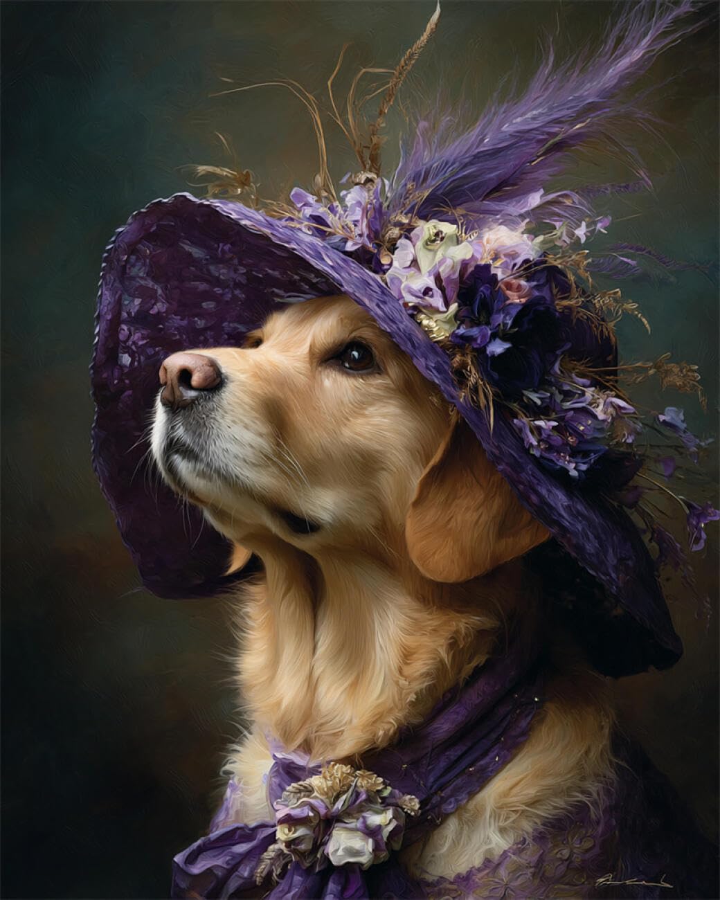 AYAOYANGGO Animal DIY Beading Embroidery Kit Fantasy Dog DIY Set with Beads Hand Made Beading Painting Kit from Needlework Handcraft Needle Arts Decor 60x80cm