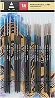 Vista 1 de ARTEZA - Juego de 15 pinceles para detalles, juego de pinceles para detalles finos para modelos y lienzos en miniatura