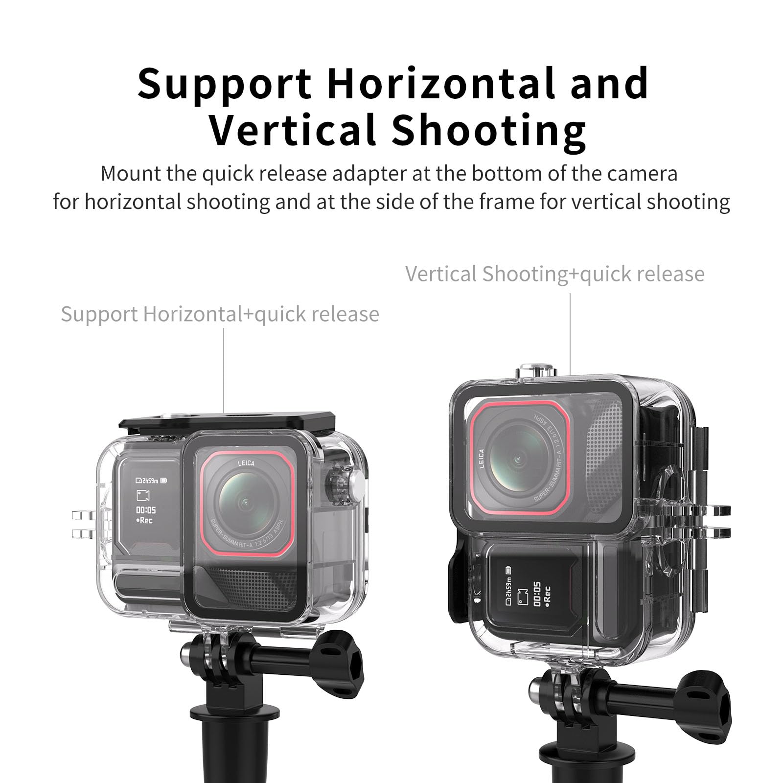 Custodia subacquea da 45 m per Insta360 Ace Pro 2, custodia protettiva impermeabile, custodia protettiva per accessori per action camera Insta360 Ace Pro, con adattatore e vite di fissaggio