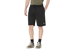 U.S Polo Assn Men's Embossed Logo Shorts in Black, Size Large