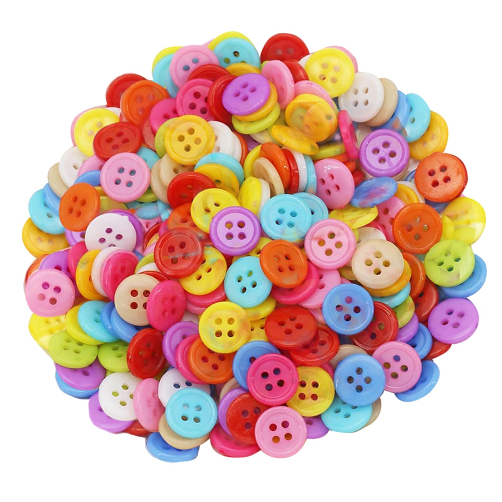 carotoe 200 Pcs Round Buttons Buttons Bright Colourful Craft for Crochet Knitting Decoration