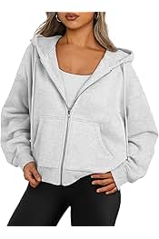 Zip Up Hoodies For Women Cropped Sweatshirts Fall Fashion Outfits 2025 Y2k Fleece Teen Girls Clothes