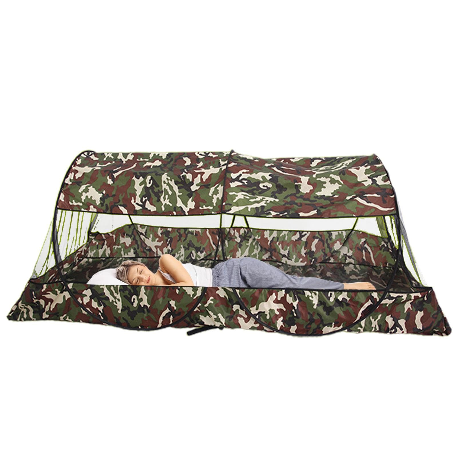 Tente de camping – Filet de protection contre les mouches en maille, abri portable pour l'extérieur | Cabane de camping pliable pour dormir, espace de couchage illimité, couvertures de repos pour les