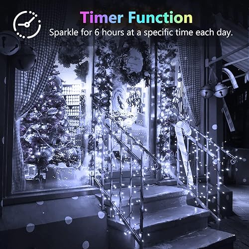 Miniatura 7 de Paquete de 3 luces parpadeantes que funcionan con pilas, cada una de 20 pies de 60 luces LED impermeables para exteriores, luces de hadas de alambre