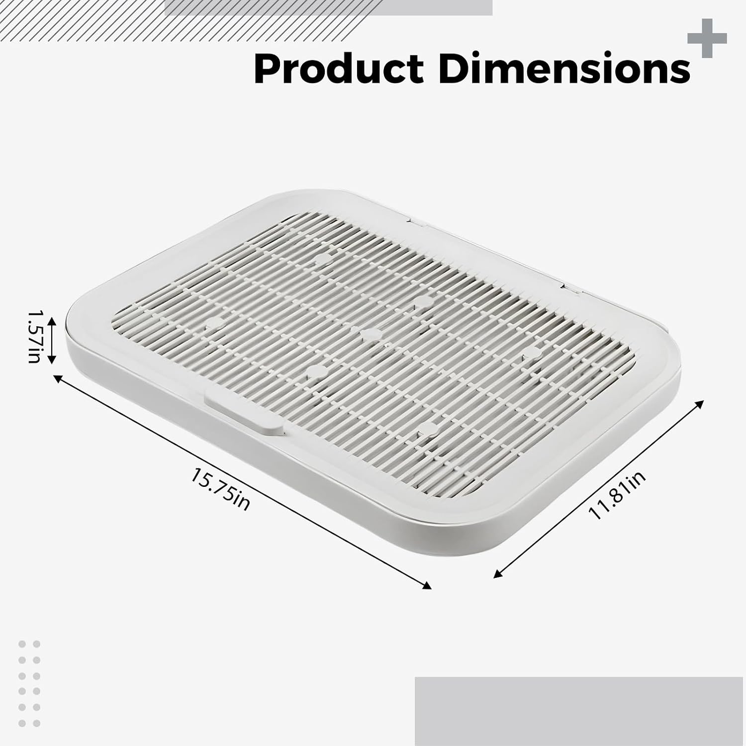 Double-Layer Cat Litter Mat, 15.7 X 11.8 in Cat Trapping Pad with Sifting Design, Gray Easy to Clean Mat, Rounded Sand Outlet Litter Filter, Sturdy Plastic to Reduce Scattering
