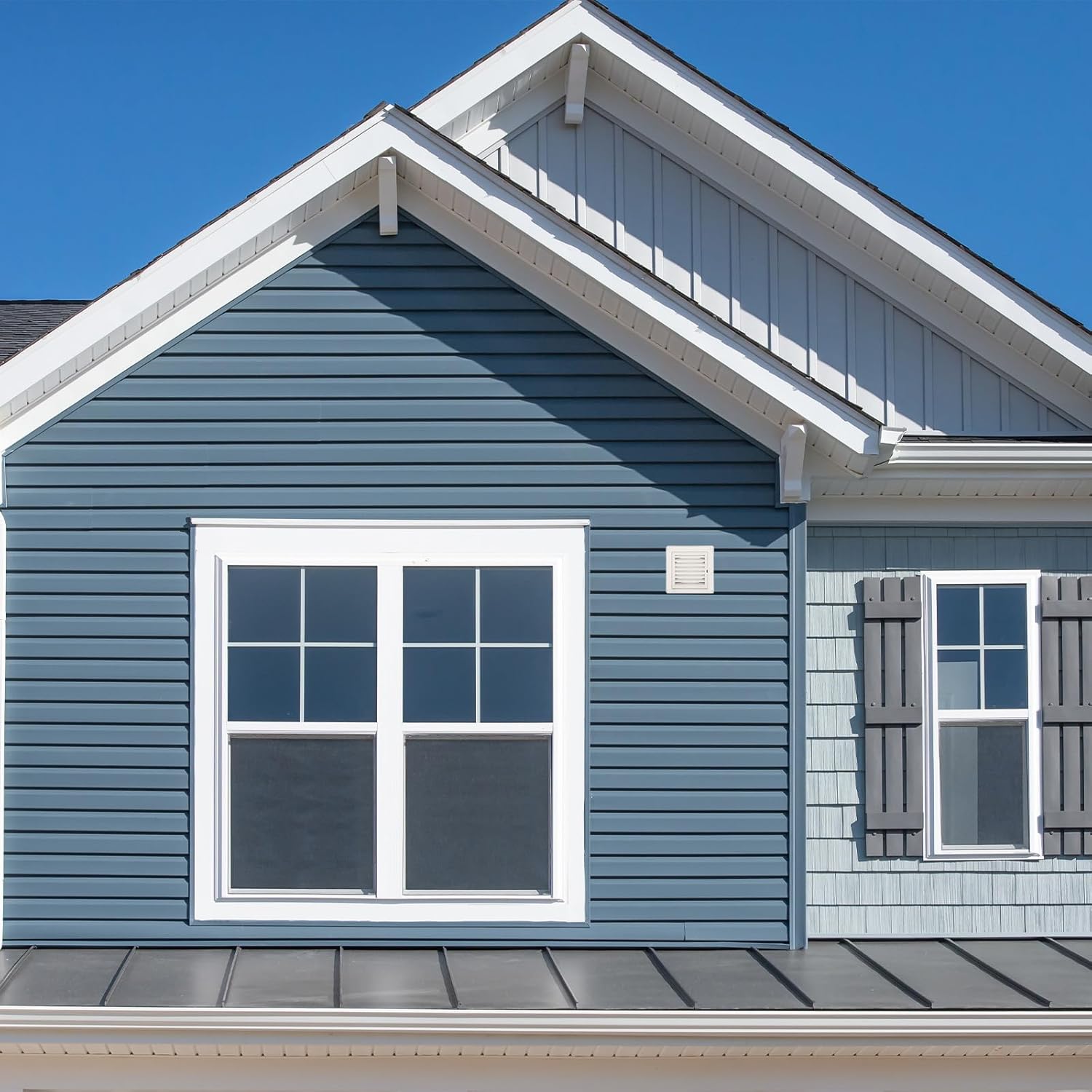 PATIKIL 5 Inch Dryer Vent Cover, Exterior Wall Exhaust Vent Air Grille Louvered Screen Mesh ABS Plastic for HVAC Kitchen Bathroom Outdoor