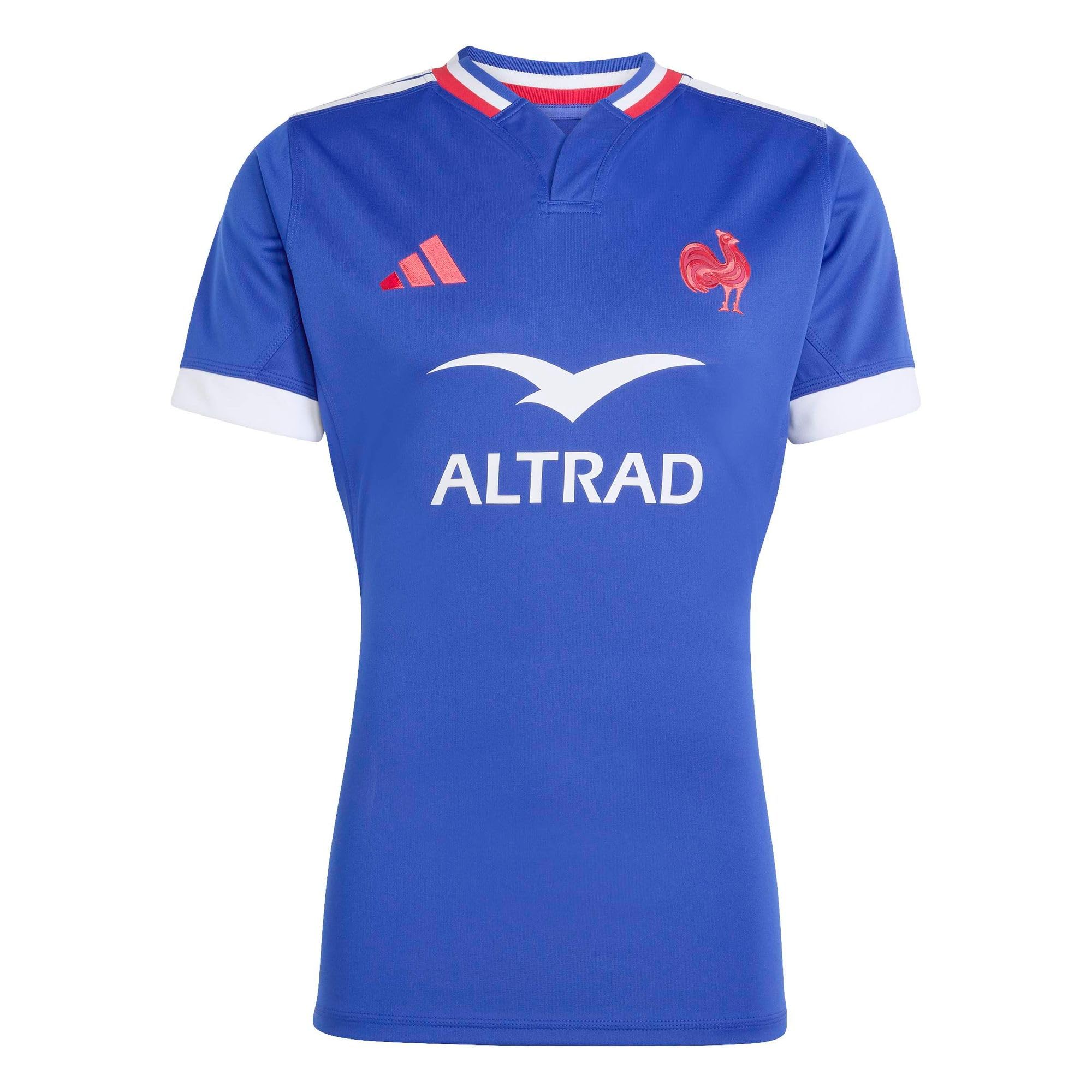 adidas Men's France Rugby Performance Fit Replica Shirt, semi Lucid Blue, XS