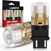 LASFIT L2 3157 Red LED Brake Light Bulbs - 5X Brighter Tail/Stop Lights, Plug & Play 3057/3156/4057 Replacement, 2PCS