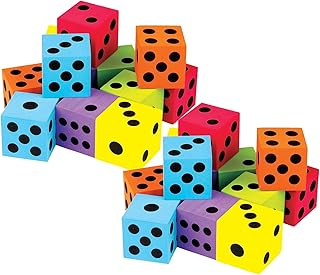 Teacher Created Resources Foam Colorful Large Dice, 12 Per Pack, 2 Packs (Tcr20809-2)