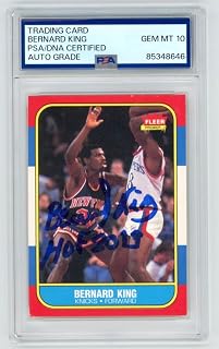 BERNARD KING "HOF 2013" Signed 1986 Fleer Basketball Card #60 PSA Auto 10 - Basketball Autographed Cards