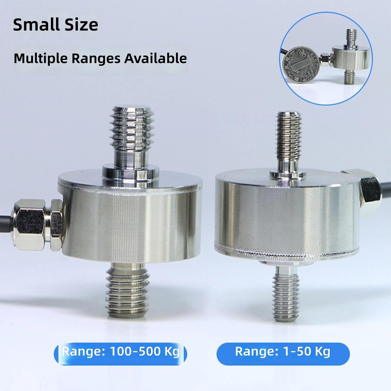 Sensores de fuerza en miniatura diseñados con sensores de celda de carga con salida de 0 a 10 V para aplicaciones de integración de equipos, transductor de fuerza de doble perno