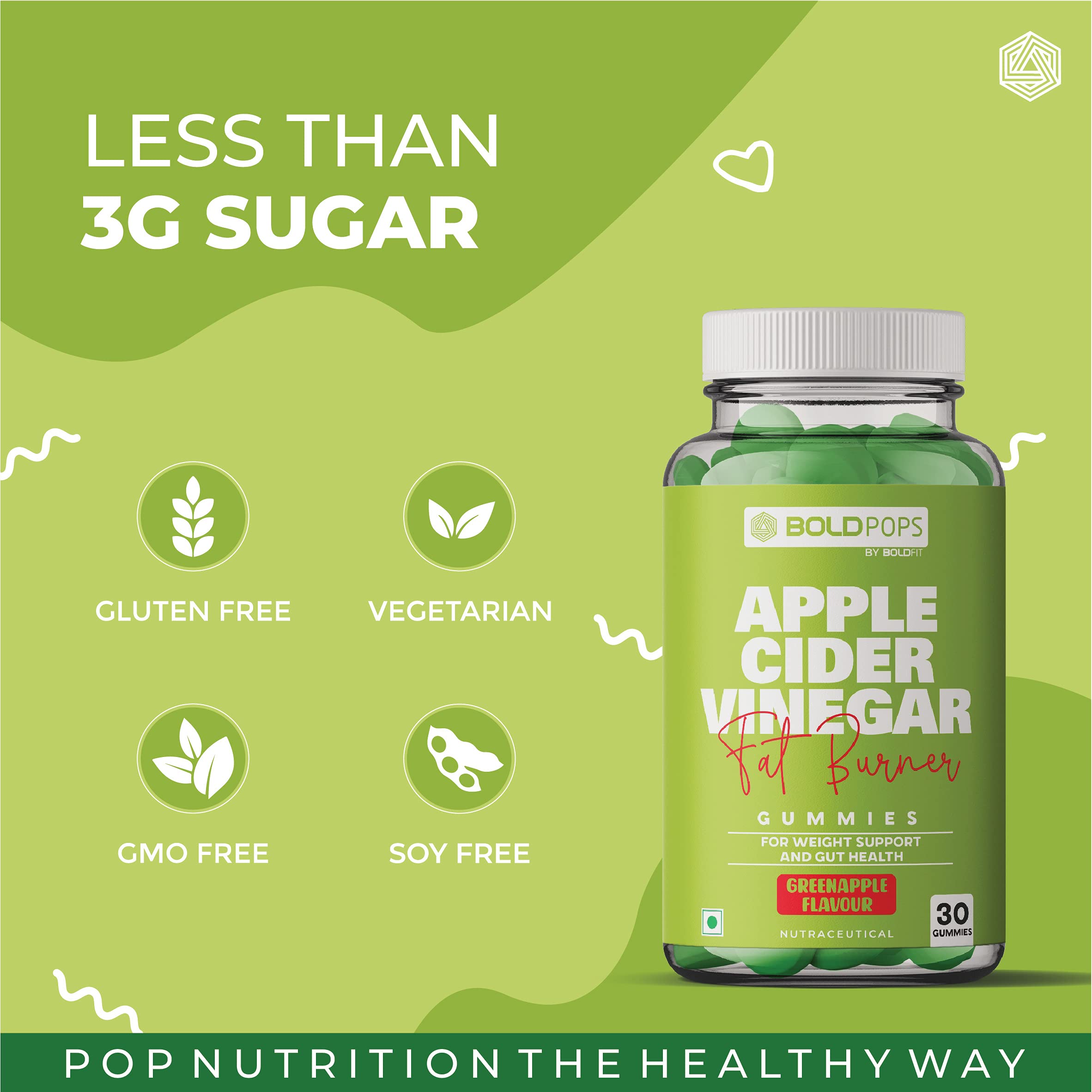 Buy Boldfit BOLDPOPS Apple Cider Vinegar Gummies For Men & Women ACV