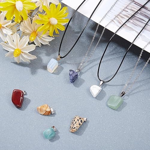 Miniatura 6 de SUNNYCLUE Colgantes de piedras preciosas naturales de cuentas de chakras curativas de forma irregular