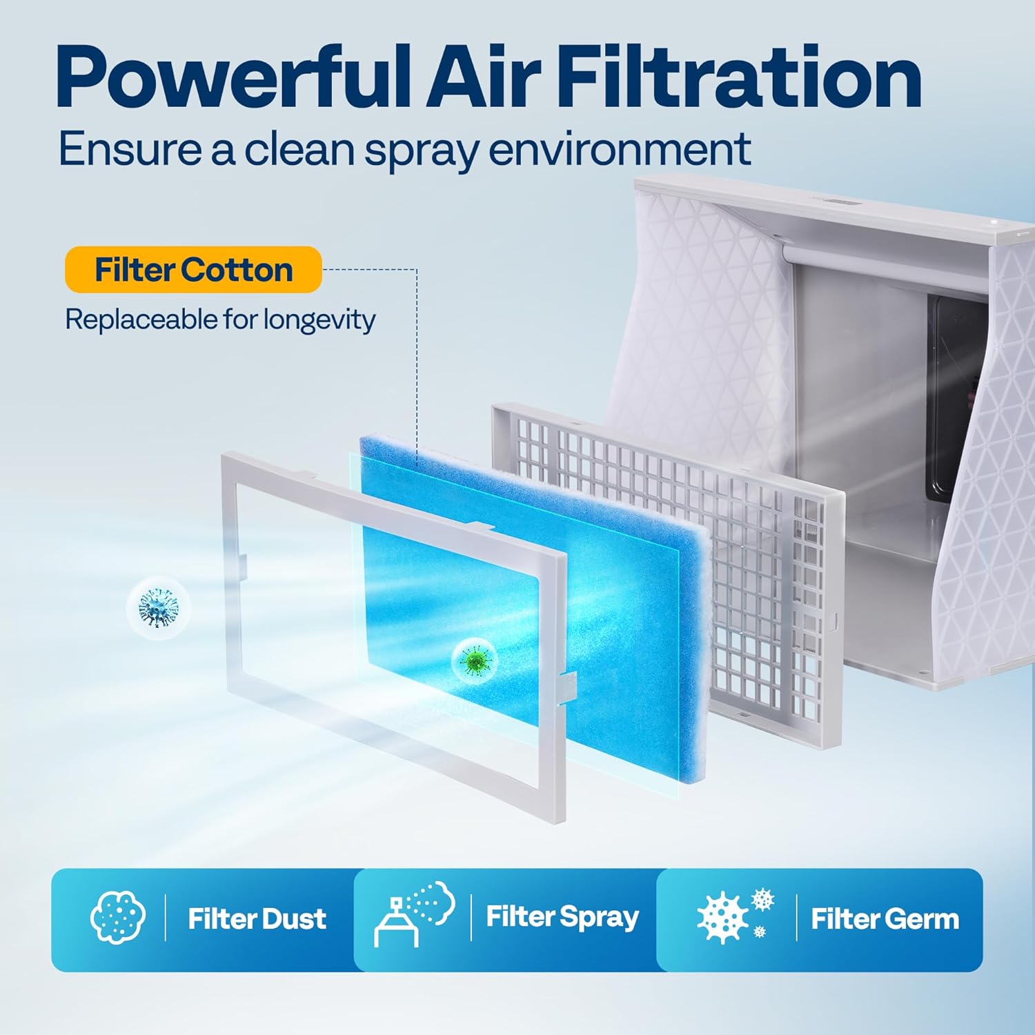 Black rotating turntable inside the VIVOHOME Airbrush Paint Spray Booth.