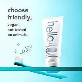 hello 8 in 1 Mighty Multi-Tasker Fluoride Toothpaste Pack, SLS Free Toothpaste with Fluoride, Antigingivitis and Antisensitivity, Strengthens Enamel and Whitens, Natural Mint Blend, 2 Ct, 4.0 Oz Tubes