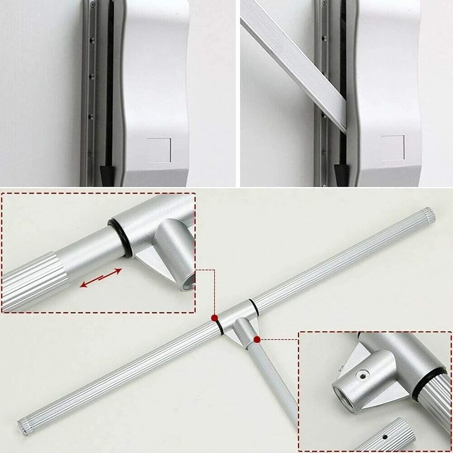 Pull-down Closet Rod, Adjustable Lifting/lowering Width, Telescopic Pull-down Wardrobe Hanging Rod,One Color-630-850MM
