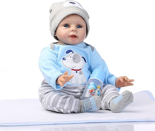 Miniatura 2 de iCradle Muñeca realista de 18 pulgadas y 17.7 in Reborn Baby Doll de silicona suave para niños de 3 años en adelante