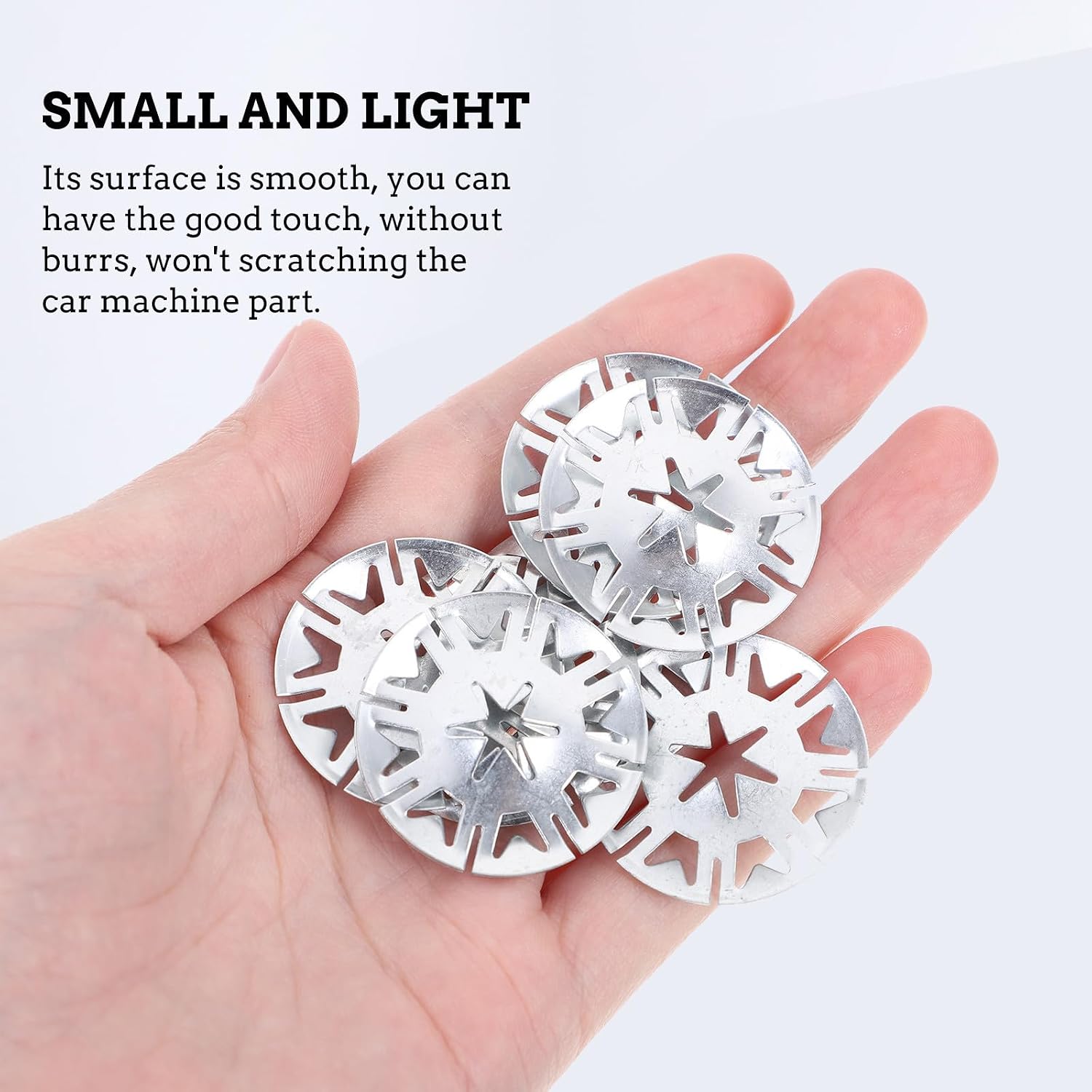 Ipetboom 100pcs Silver Iron Heat Shield Fasteners Insulation Washers for Car Mechanical Equipment Industrial Production Sturdy Inner Tooth Clips