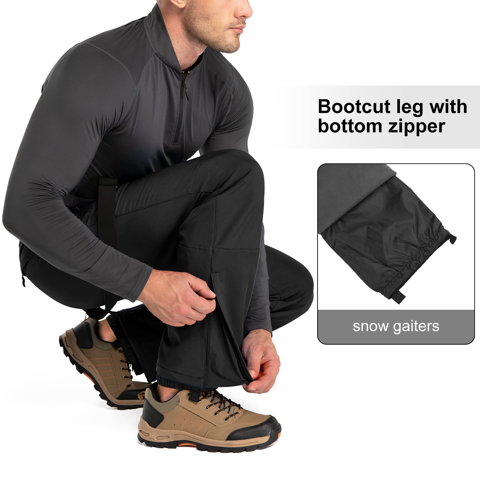 33,000ft Herren Skihose Hosenträgerhose Outdoorhose Wasserdicht Winddichte Softshellhose Warme Gefütterte Schneehose Snowboardhose Skilanglaufhose Thermohose Winter Ski Pants
