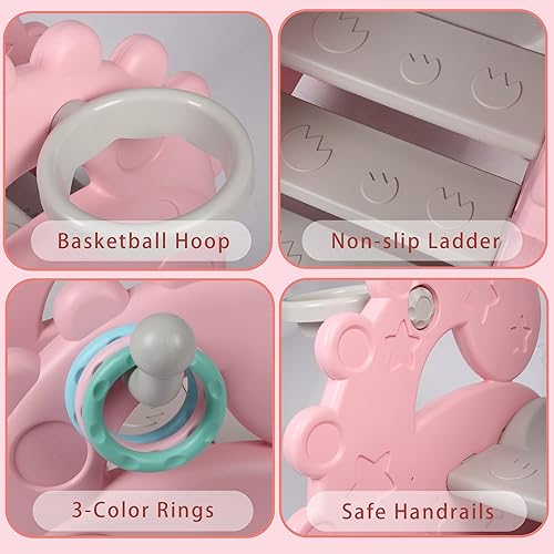 Miniatura 5 de Deslizador independiente 4 en 1 para niños pequeños escaladores para interiores y exteriores, centro de actividades para niños de 1 a 3 años, con