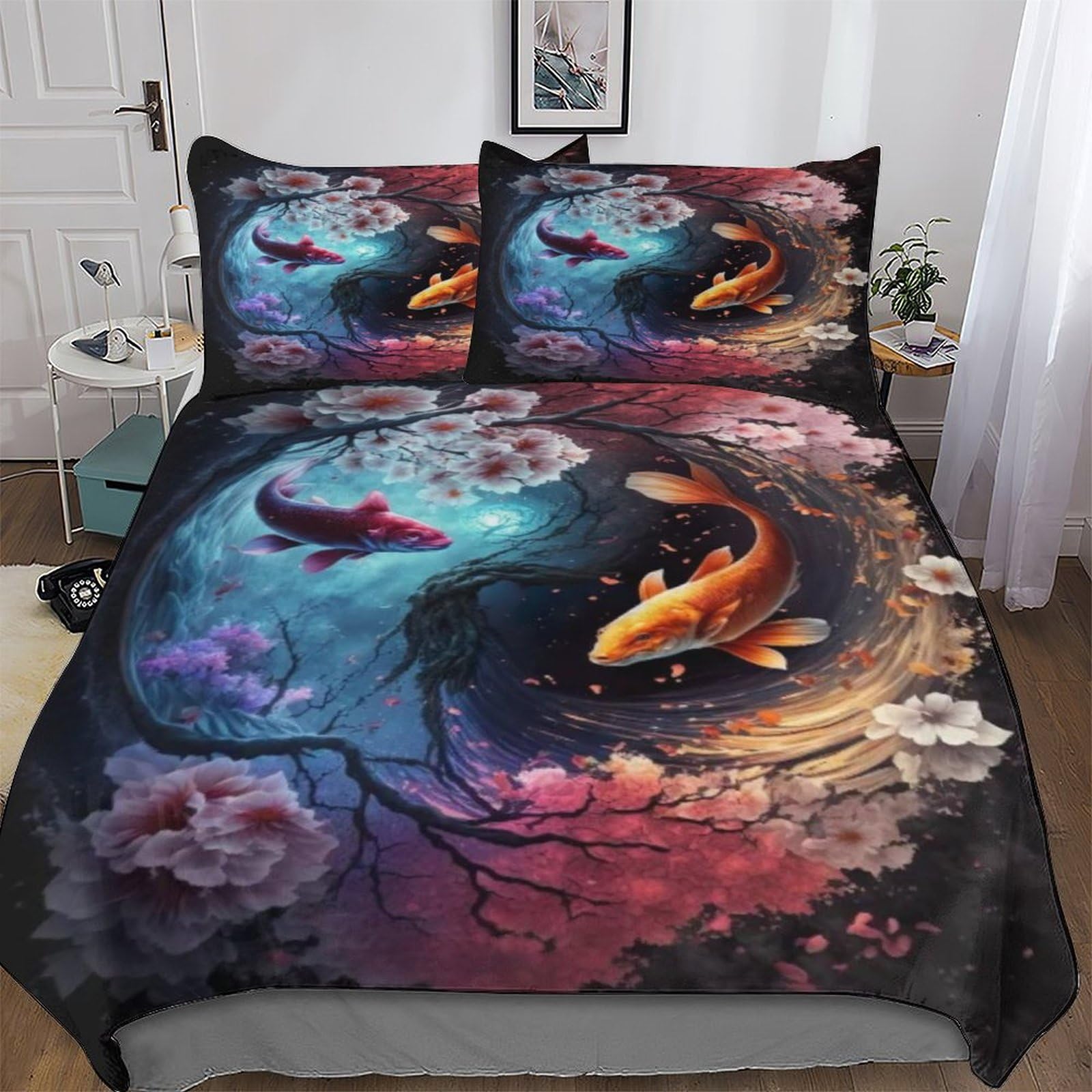 Housse de couette 3D Yin et Yang pour chambre d'adulte moderne et décoration zen 200x200