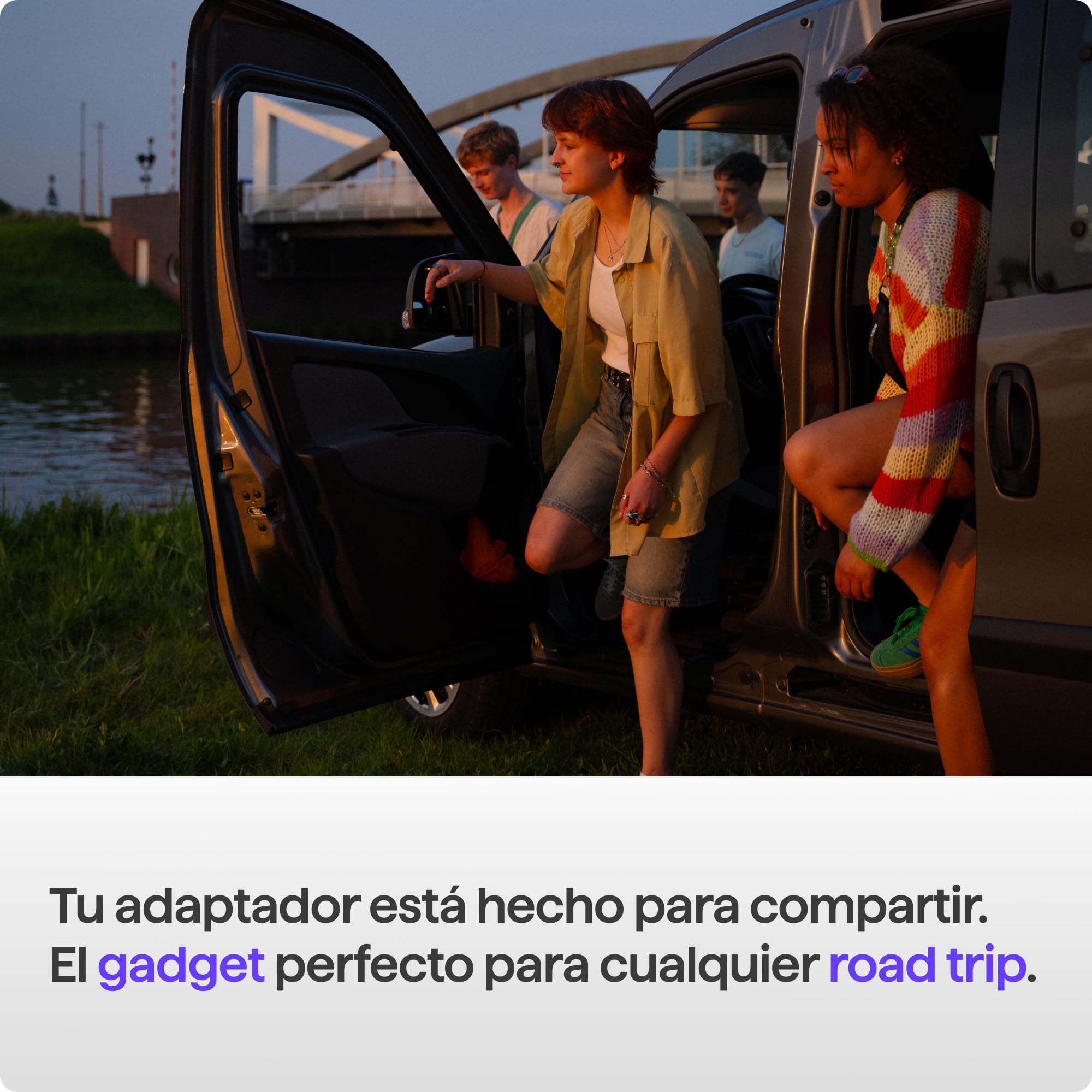 AAWireless Adaptador 2 en 1 para Android Auto y Apple Carplay, conexión inalámbrica a través de Bluetooth y WiFi, apto para iOS 10+ y Android 11+, botón multifuncional, fabricado en Europa