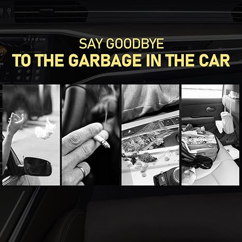 Miniatura 3 de Sodcay Paquete de 1 bote de basura para automóvil con tapa, 7.8 x 2.5 x 3.5 pulgadas, mini bote de basura automático multifuncional, bote de basura