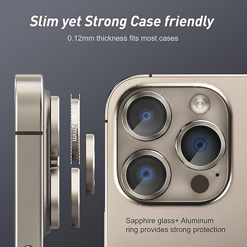 Miniatura 161 de Paquete de 3 x 2 protectores de lente de cámara Jeluse para iPhone 14 Pro Max para iPhone 14 Pro, cubierta protectora de pantalla de vidrio templado