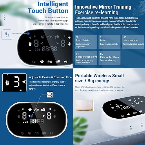 Miniatura 5 de Rehabilitation Robot Gloves,Stroke Hemiplegia Rehabilitation Training Equipment, Finger Straightening Brace Guard Protector,Smart Glove,Hand