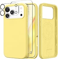 Vista 207 de GONEZ Funda de silicona para iPhone 14 Pro Max, compatible con MagSafe, con protector de pantalla + protector de lente de cámara, silicona líquida a