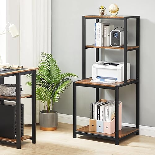 Miniatura 7 de GreenForest Soporte para impresora de 4 niveles con estante de almacenamiento, mesa grande para impresora de 49.2 pulgadas para organización en el