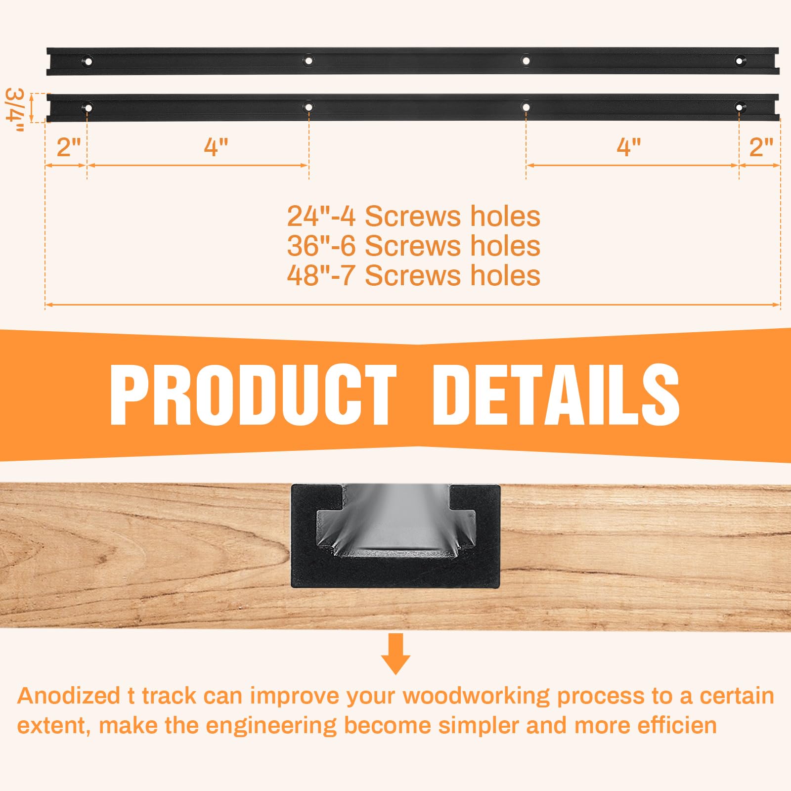 sangoページ Zonon 4 Pack 48 Inch C Channel T Track for Woodworking with