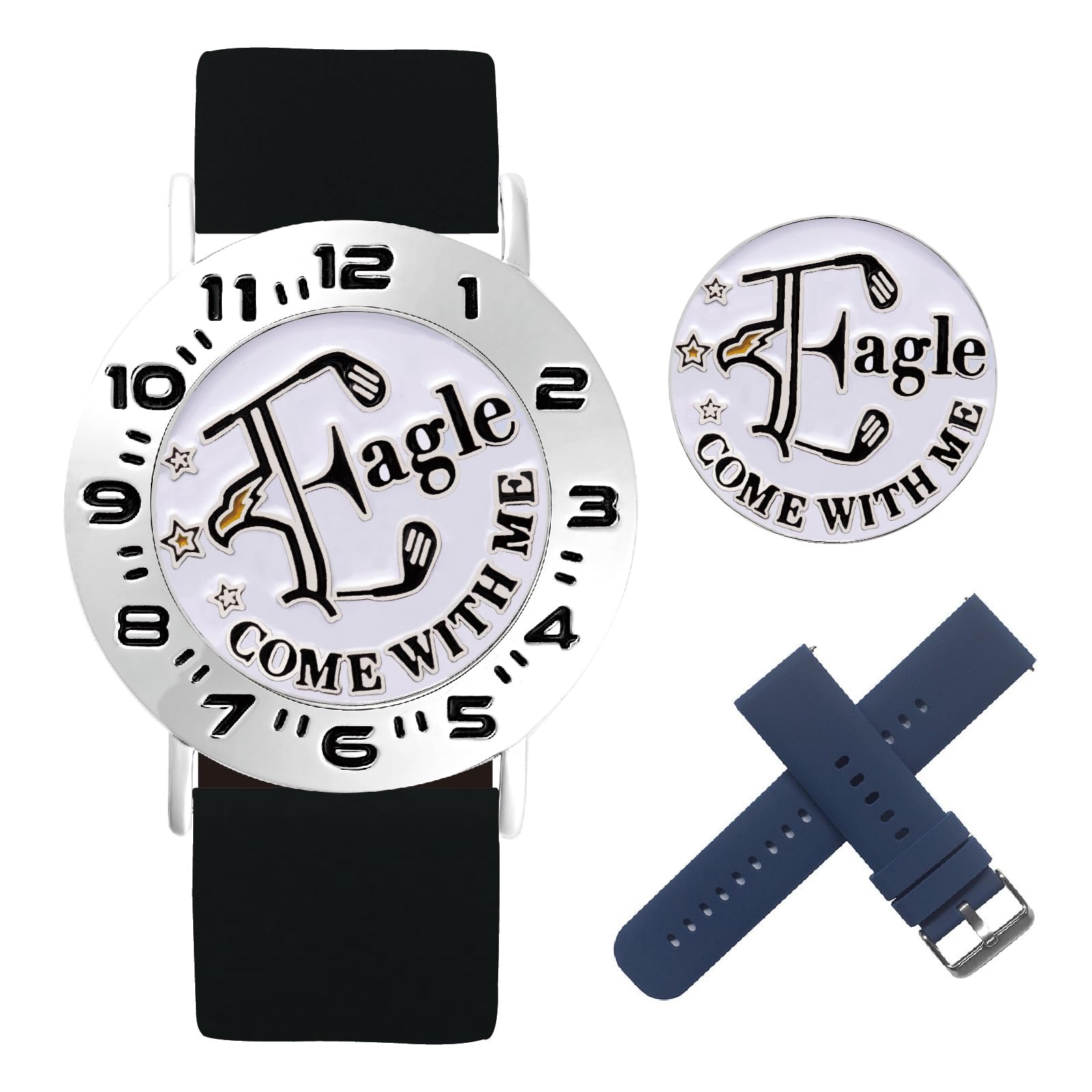 E TRUEE Golf Ball Marker with Golf Stroke Counter Bracelet, Eagle Golf Ball Markers, Golf Score Counter, Golf Accessories, Golf Gifts for Men Golfers