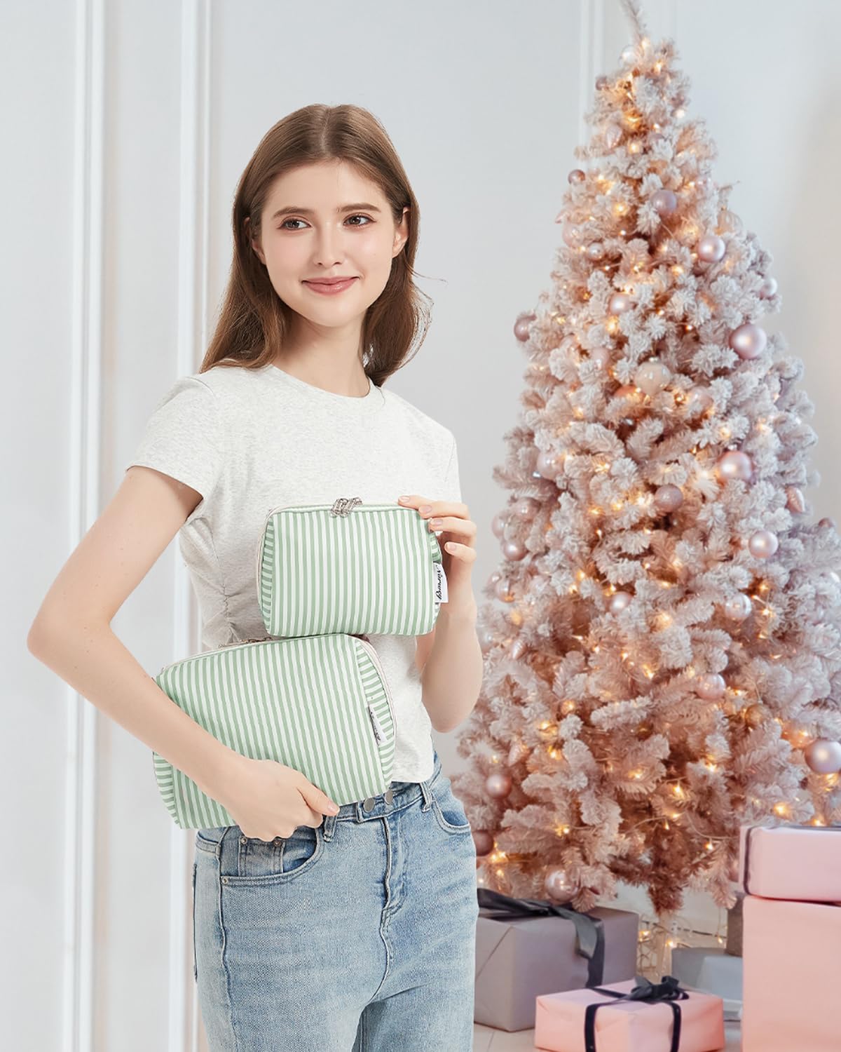 Narwey Neceser Maquillaje Mujer, Neceser Viaje Grande Bolsa de Maquillaje Organizador, Makeup Bag Bolsa de Aseo para Mujeres Niñas — view 7