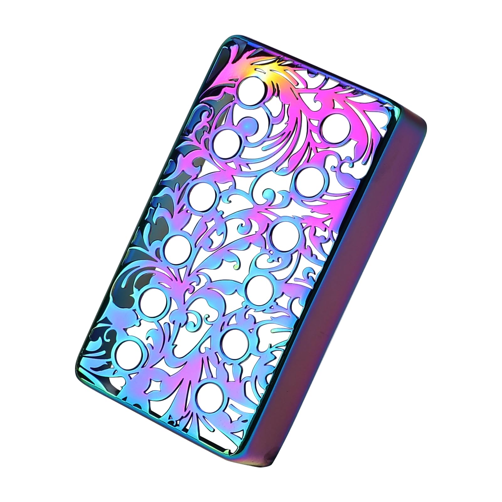 OVSAL Brass Electric Guitar Pickup Covers 52mm Pole Spcing 6 String Guitar Bridge Pickup Covers Humbucker Compatible with Les Paul Lp Electric Guitar Replacement Parts (Rainbow-colored)