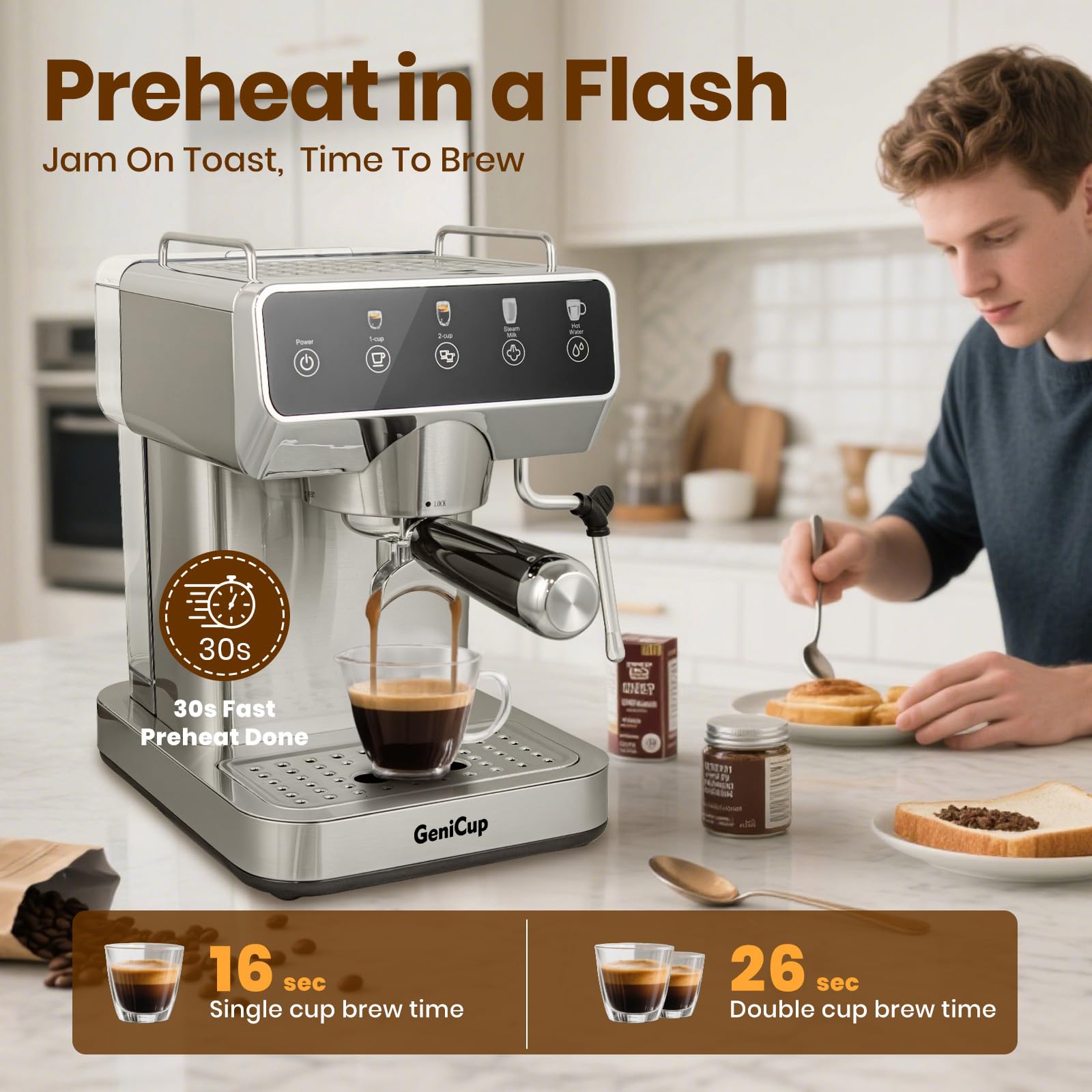 Amazon.co.jp: エスプレッソコーヒーメーカー タッチスクリーン20バー