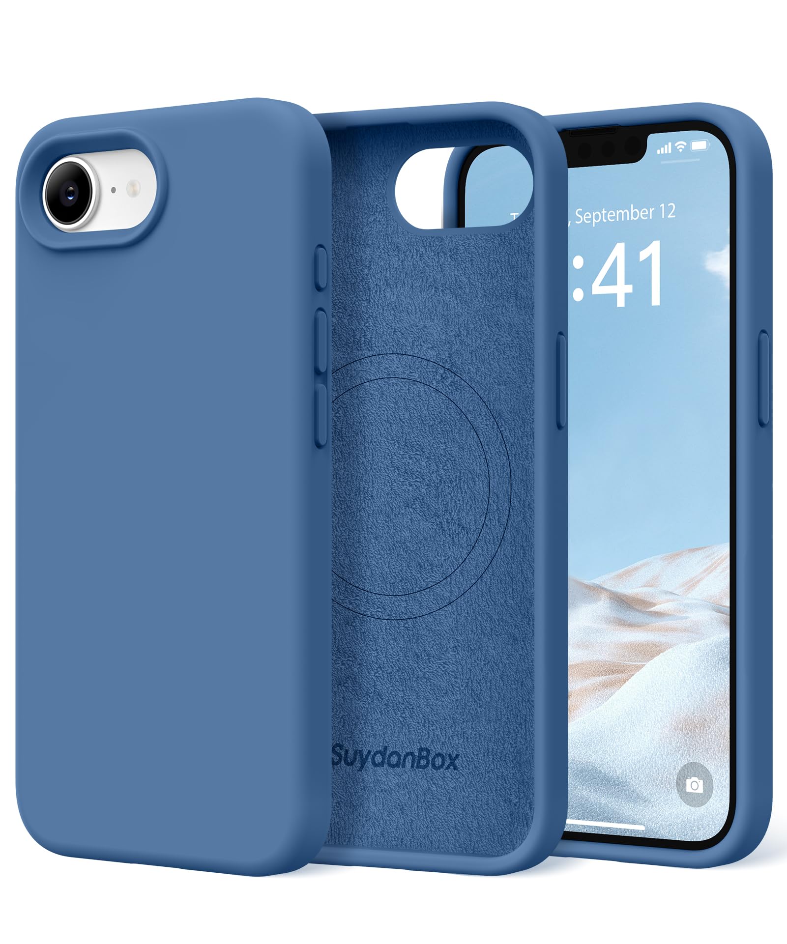 Magnetic for iPhone 17e/iPhone 16e Case Silicone Lake Blue