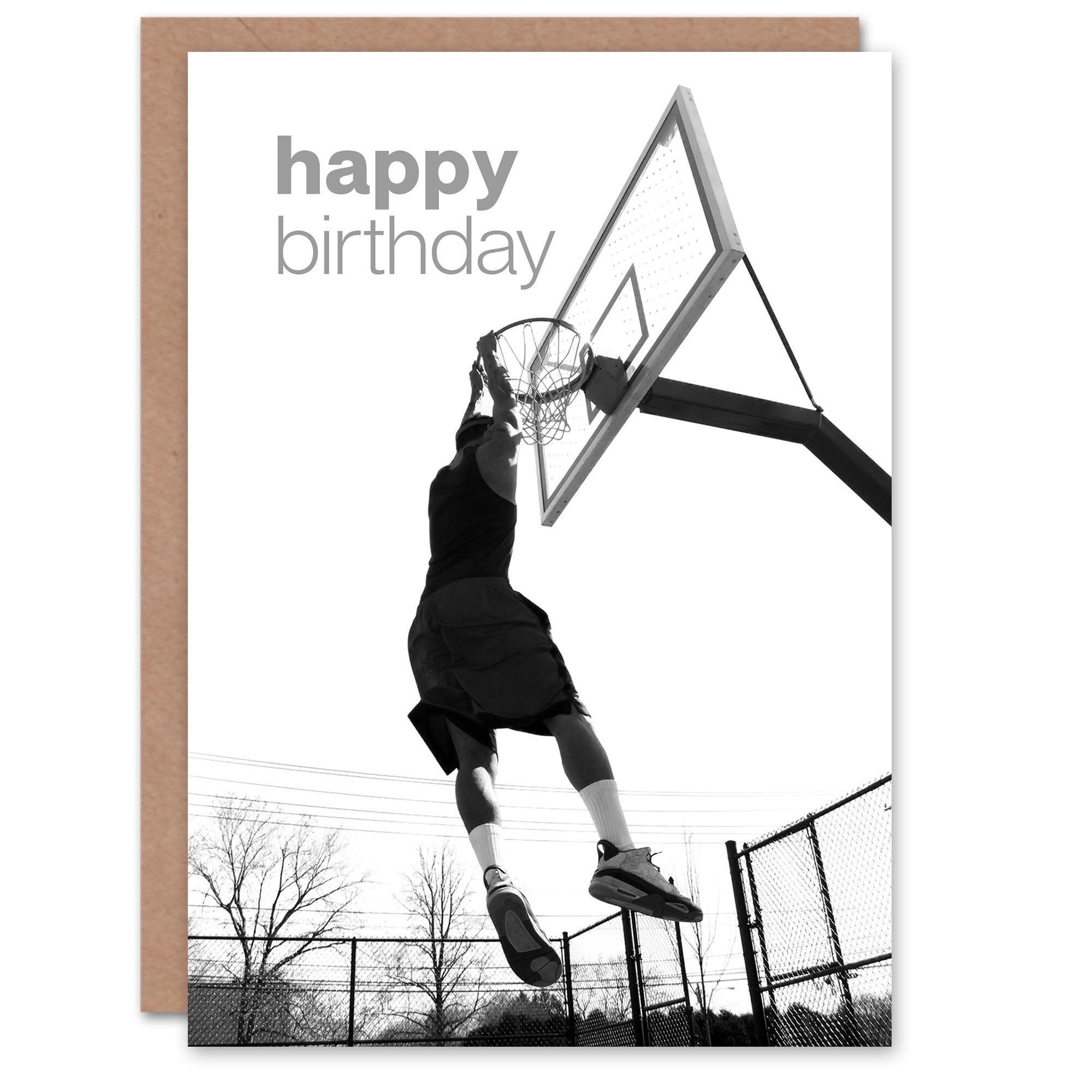 Artery8 Happy Birthday Basketball Hoop Slam Dunk Sport Birthday Card