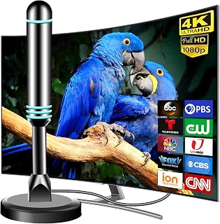 ApexWaveTV Indoor TV Antenna for Smart TVs - Magnetic Base, 360° 120-Mile 4K UHD Reception, Free Local HD Channels, Easy No-Tool Install