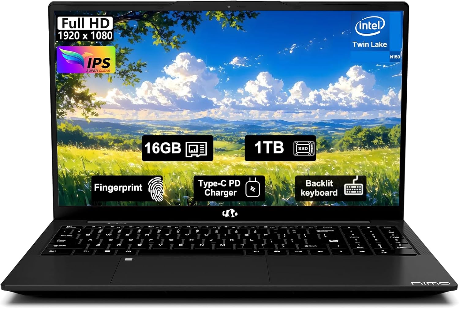 15.6″ FHD IPS Student-Laptop Computer – 16GB RAM 1TB SSD, 4 Cores 13th Gen Intel N150(Beat to i3-1115G4, Up to 3.6GHz), 65W GaN Type-C, Fingerprint, Backlit Keyboard, Wi-Fi 6, BT5.2, Numpad 15.6″ FHD IPS Student-Laptop Computer – 16GB RAM 1TB SSD, 4 Cores 13th Gen Intel N150(Beat to i3-1115G4, Up to 3.6GHz), 65W GaN Type-C, Fingerprint, Backlit Keyboard, Wi-Fi 6, BT5.2, Numpad