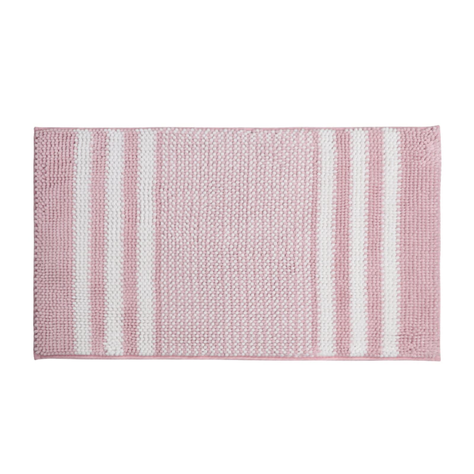 Tappeto Bagno Antiscivolo Rosa A Righe Bianche Tappetini Bagno Poliestere Assorbente Asciugatura Rapida Tappetino Antiscivolo Zerbino Ingresso Antiscivolo Lavabile Tappeti Bagno Moderni 50x80cm