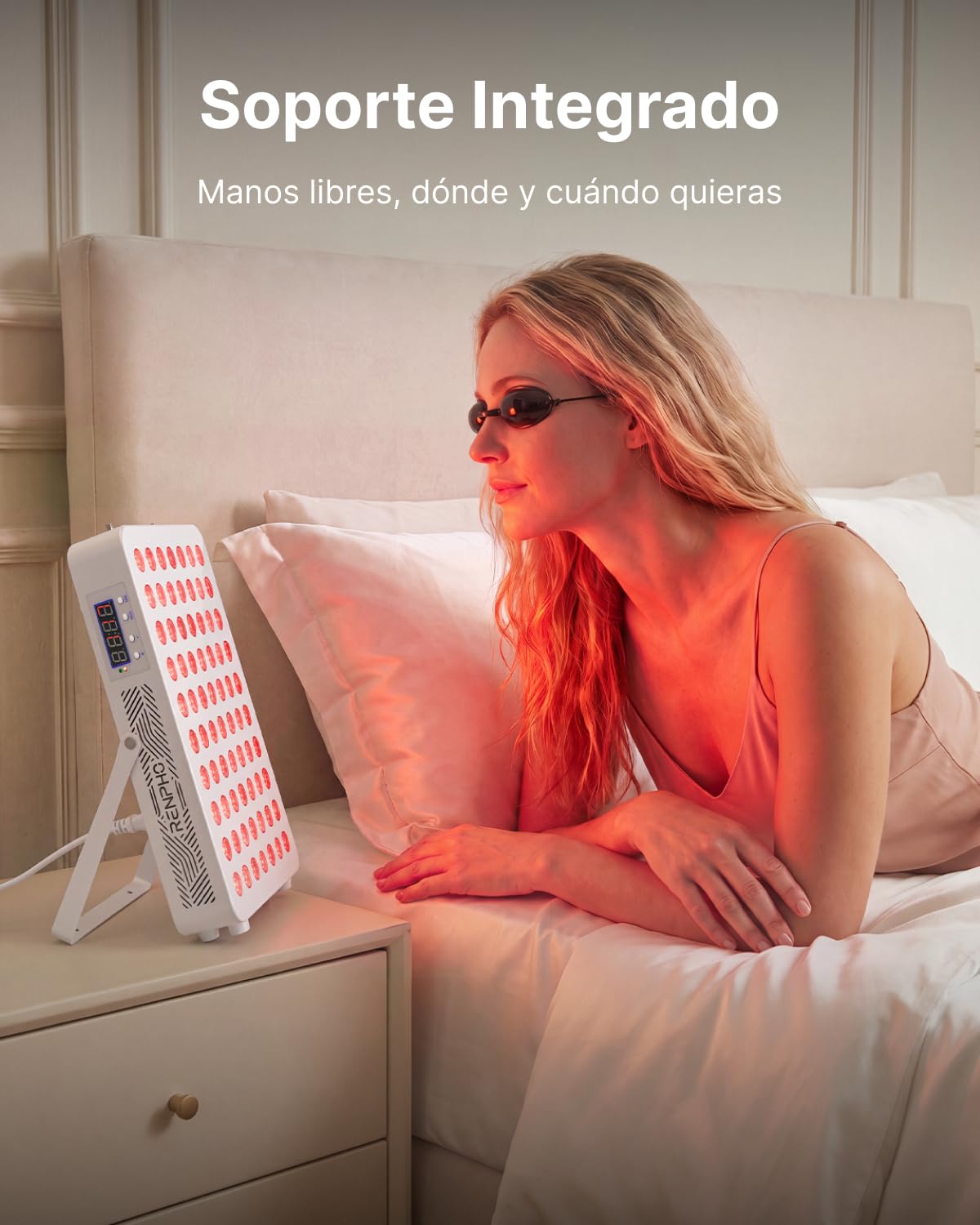 RENPHO Lámpara de luz roja, lámpara de panel, 70 LEDs Doble Chip 5W