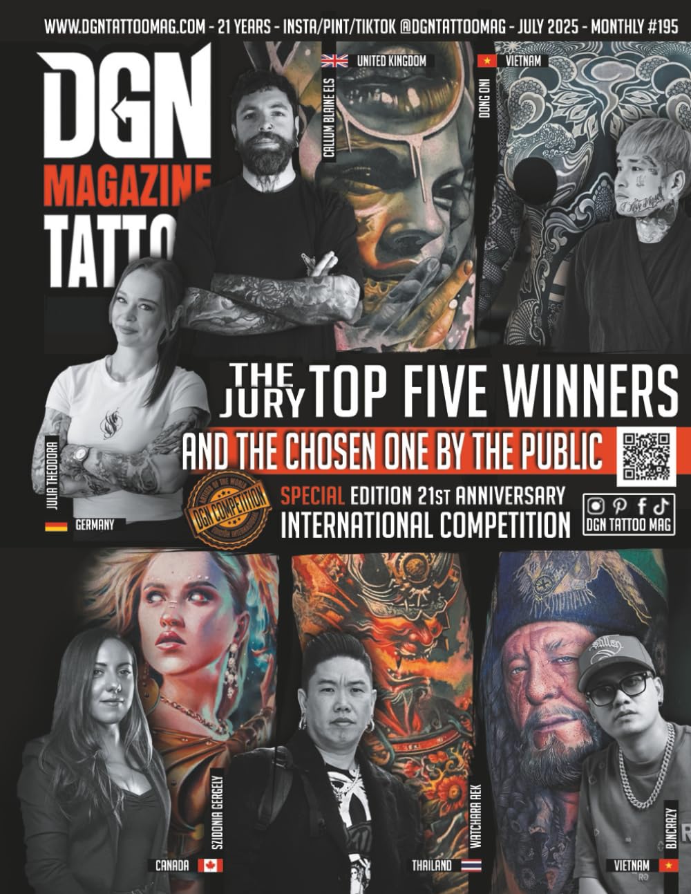 DGN Tattoo Magazine - Top Five Winners and the Chosen one by the Public - 21 Years #195