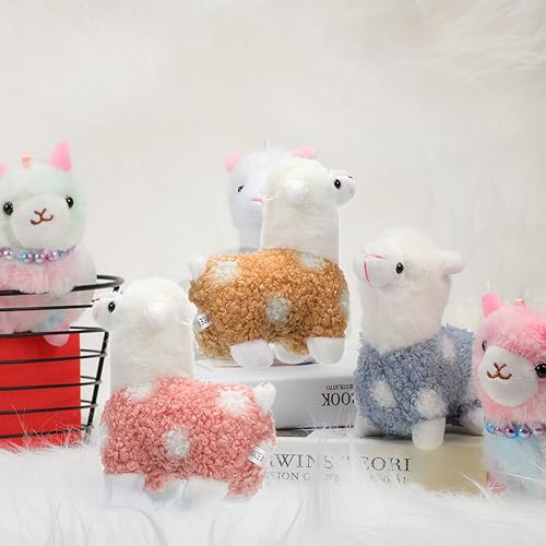 Miniatura 4 de 6 juguetes de peluche de mini llama, juguetes de peluche de animales de alpaca, muñecas de felpa de 5 pulgadas, lindo llavero de llama para